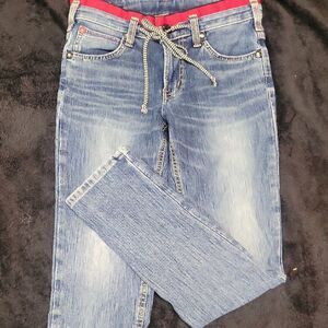 Edwin 503 Blue Straight Leg Women's Jeans With Red. Size XS